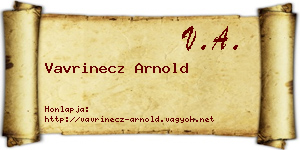 Vavrinecz Arnold névjegykártya