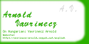 arnold vavrinecz business card